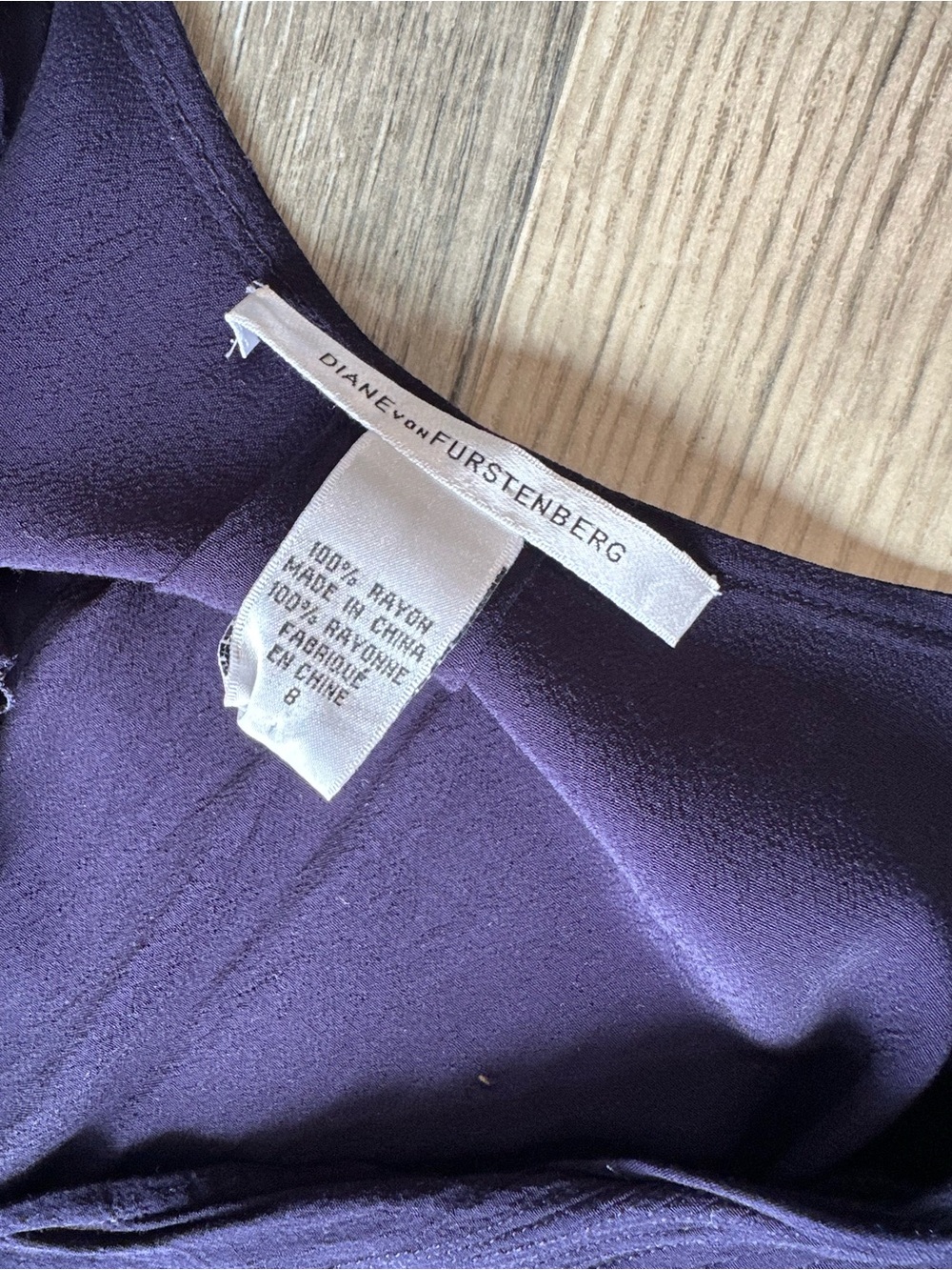 Diane Von Furstenberg Deep Purple Long Sleeve Tie-Waist Dress - Picture 7 of 11